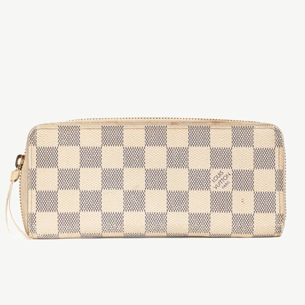 Louis Vuitton Clemence Damier Azur Canvas Zip Wallet